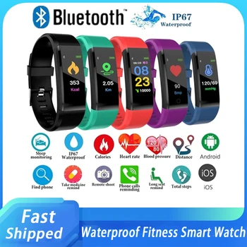 115plus Глобалната Версия на Bluetooth Smart-Часовници Спорт Здраве Водоустойчив Фитнес Смарт Часовници Тракер Активност Гривна На Китката