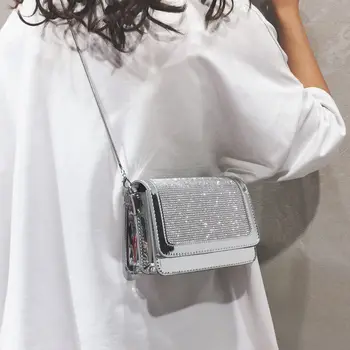 2022 пролетно-лятна мода дамска чанта-месинджър от лачена кожа в западен стил, малка квадратна чанта, универсална чанта на рамото