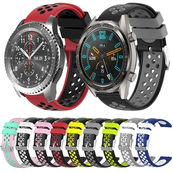 22 мм Спортен Силиконов Ремък за Huawei Watch GT GT 2 46 мм и Каишка за Китката Гривна за Samsung Galaxy Watch 46 мм Gear S3 гривна