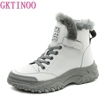 GKTINOO/Зимни Дамски Обувки на платформа, 2022 Дизайнерски Луксозни Маратонки, Плюшен Спортни Обувки на равна подметка, Зимни Ботильоны, Тенис женски