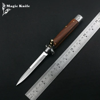 Magic B053 Преносим Ловен Нож Джоба AKC за Самозащита, 440 Slr Светли Ножове, Цветна Дървена дръжка, Многофункционален Инструмент