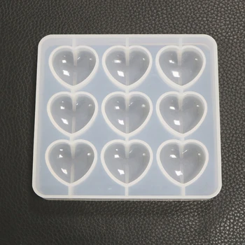 Епоксидни Форма Ръчно САМ Crystal 9 Дупки във Формата На Сърце Мухъл Силикон с Висока Slr Окачване за Ръчна Работа Производство на матрици