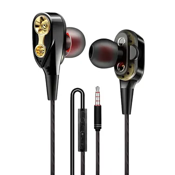 Жични слушалки с микрофон - с дълбок бас, ушите за спорт, джогинг, Висококачествени слушалки в ушите