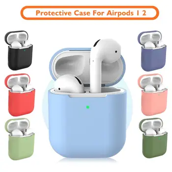 Калъф за слушалки и Bluetooth за AirPods 1 и 2, тънък защитен калъф за кожата силиконов калъф за зареждане, защитен от падане, калъф за AirPod 1 2